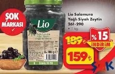LİO SALAMURA YAĞLI SİYAH ZEYTİN 1 KG